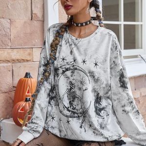 Shein Skeleton & Moon Longsleeve Top